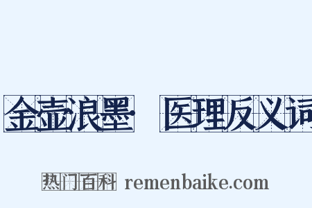 金壶浪墨·医理反义词是什么意思的图片
